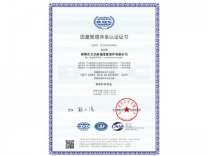 Quality management system certificate